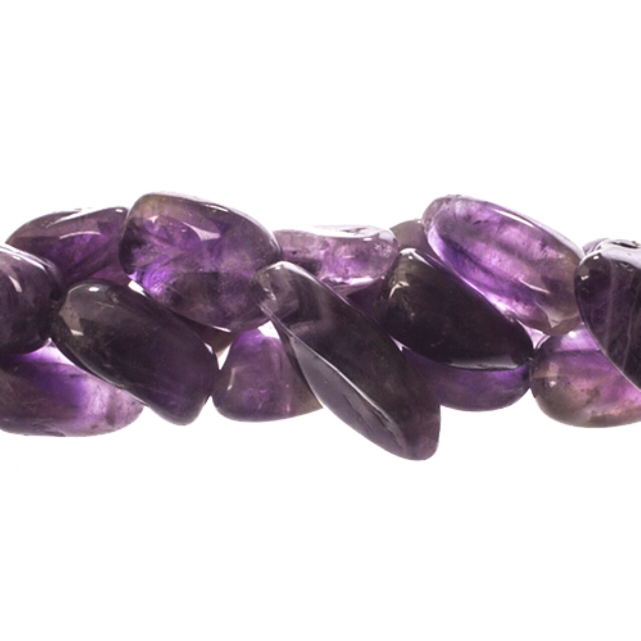 Earth's Jewel 10mm Amethyst Natural Semi-Precious Nugget 8" Strung Bead